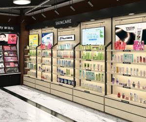 Wholesale 18mm Thickness Retail Shop Cosmetic Display Shelves Wall Storage Design from china suppliers