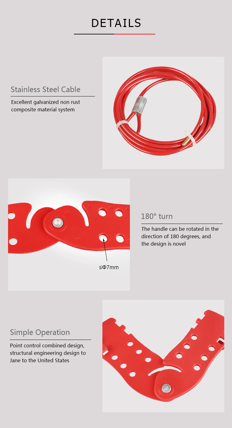 Stainless Steel Adjustable Cable Lockout 160*100*24MM Size One Year Warranty