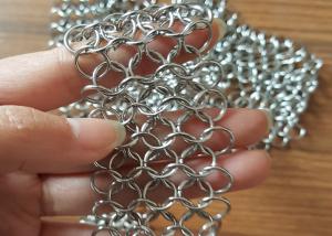 Wholesale Silver Color Ceiling Decoration Room Divider Stainless Steel Metal Ring Mesh Drapery from china suppliers