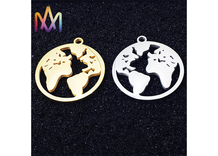 20x25mm Hollow Shaped Flat Globe Engraved Bracelet Charms