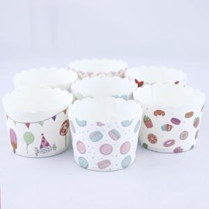 China Small Disposable Food Packaging Box Oven Safe Grease Resistant Cake Baking Cups on sale
