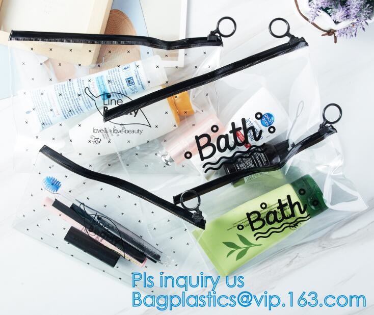 PVC transprent slider bag for packing underwear, Frosted k bag EVA PVC hanger bag for clothes, EVA frost drawstrin