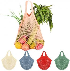Wholesale Net Cotton String Shopping Bag Reusable Mesh Market Tote Organizer Portable For Grocery Storage Beach Toys Fruit Vegetable from china suppliers