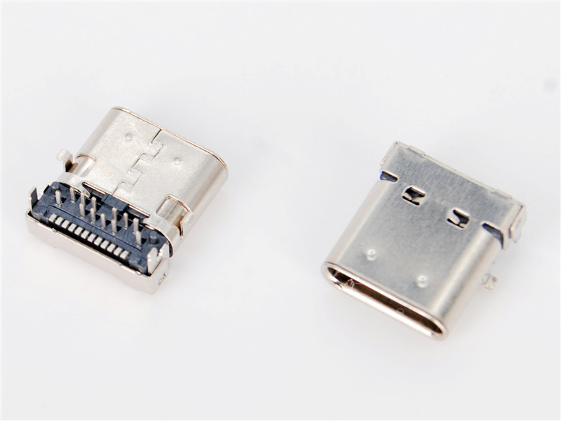 SMT / DIP Type 24 Pin USB Type C Connector Copper Alloy Contacts Long Lifetime， HULYN