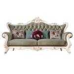 Leather Living Room Luxury Royal Wooden Sofa Set