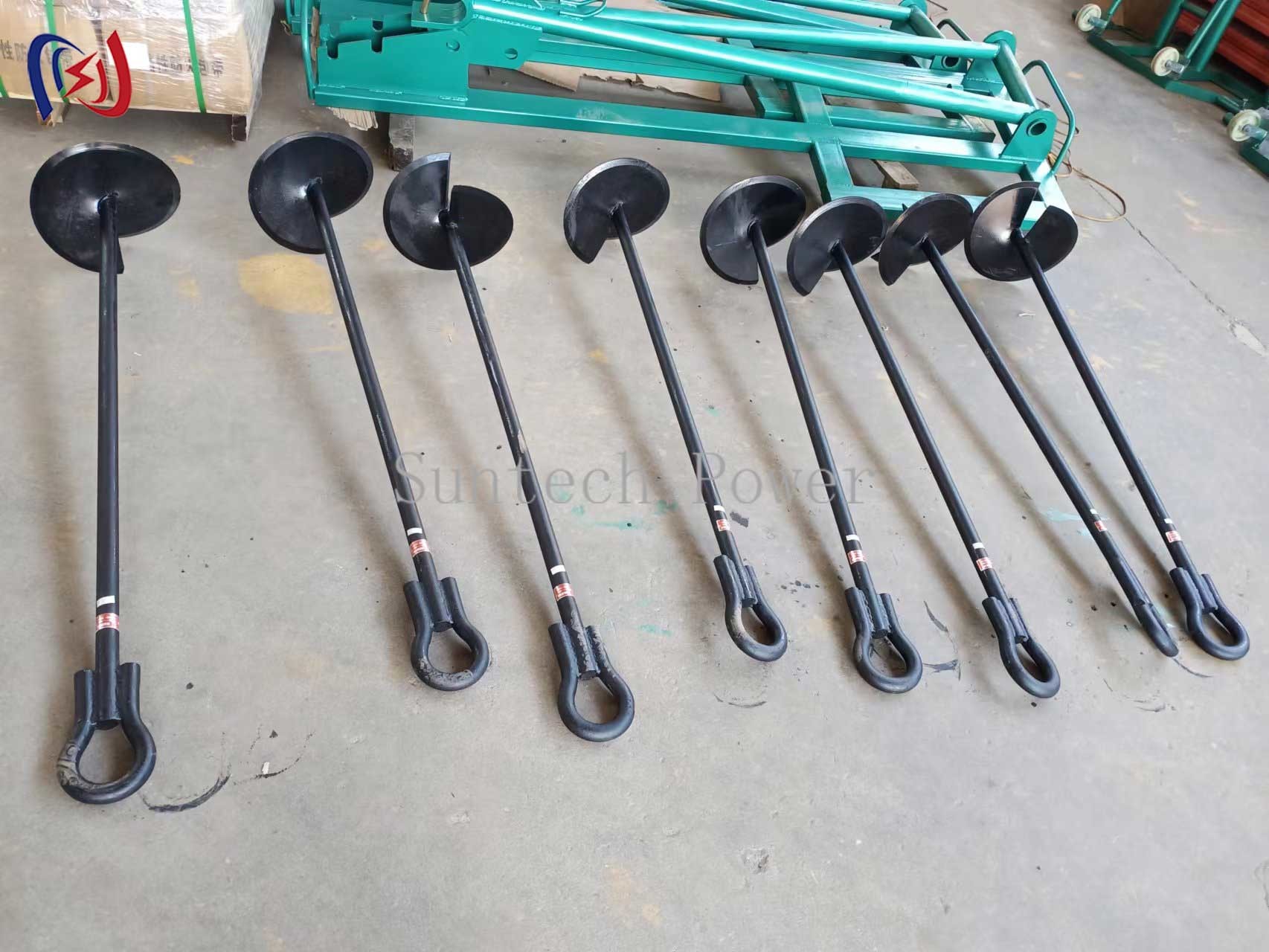10KN - 50KN Earth Drill Construction Traction Line Lifting Floor Pole Screw Ground Anchor