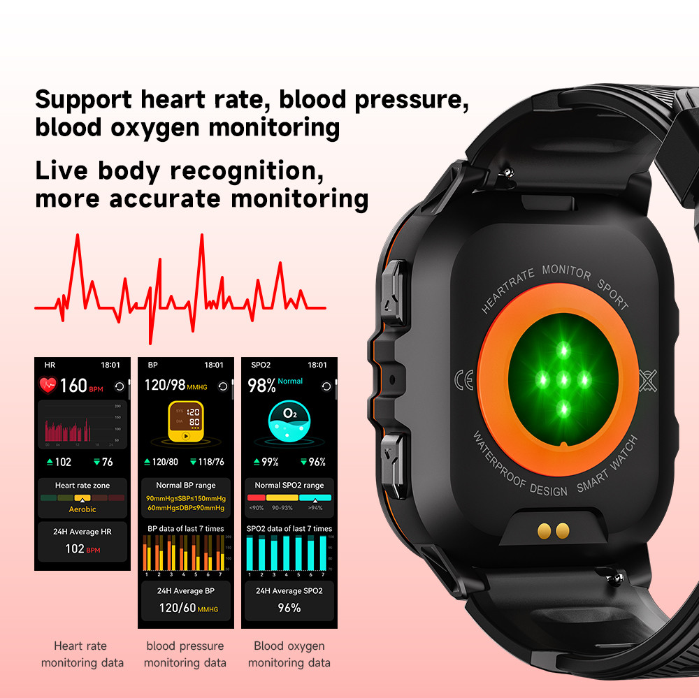 Sport Smart Watch C26 1.96 inch AMOLED large screen Use explosion-proof and drop-proof tempered glass