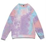 Print Casual Blank Oversized Sweatshirts Women Cute Pink Blank Tie Dye Crew Neck