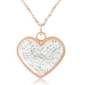 Wholesale Stainless SteelFashion Jewelry Long Necklace Diamond Heart Pendant from china suppliers