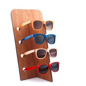 Wholesale Natural Bamboo Sunglass Display Fixtures Five Pair Sunglass Holder For Wall from china suppliers