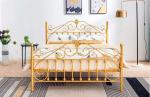 Wrought Iron Metal Double Bed Queen Sizes 0.6-1.5mm Thick Steel Pipe