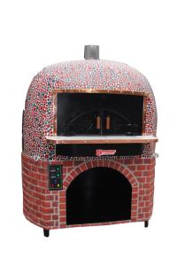 Wholesale Round Lava Rock Wood Fire Italy Pizza Oven with Black or Red Ceramic Tiles from china suppliers