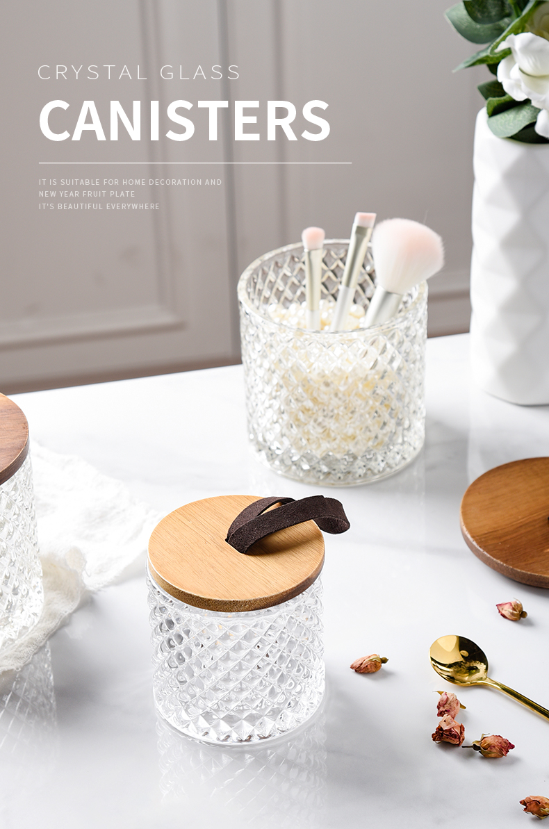 Modern Design Sustainable Kitchen Canister Set With Lid Crystal Storage Jars Set