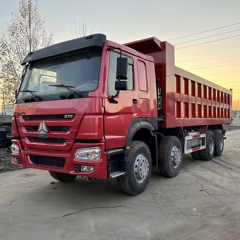 50 Ton 12 Wheels Sinotruk Dump Truck Used Howo 371 375 420 HP Tipper Truck 8X4 Red