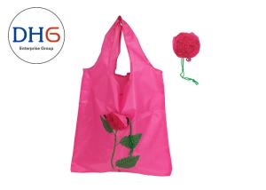 Wholesale Pink Sturdy Polyester Tote Bags , Reusable Tote Bags Embroidered Hand Crafted from china suppliers