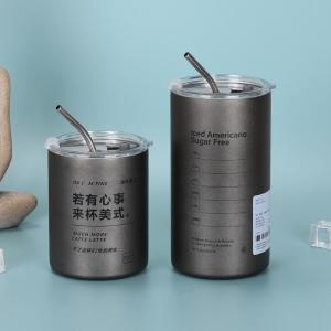 Wholesale Customized Printing Stainless Steel Thermal Cup Portable Outdoor Straw 304 Stainless Steel Vacuum Double-Layer Thermal Cup from china suppliers