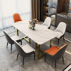 Wholesale 1.6 Meter Length Marble Apartment Dining Tables With Stainless Steel Leg from china suppliers