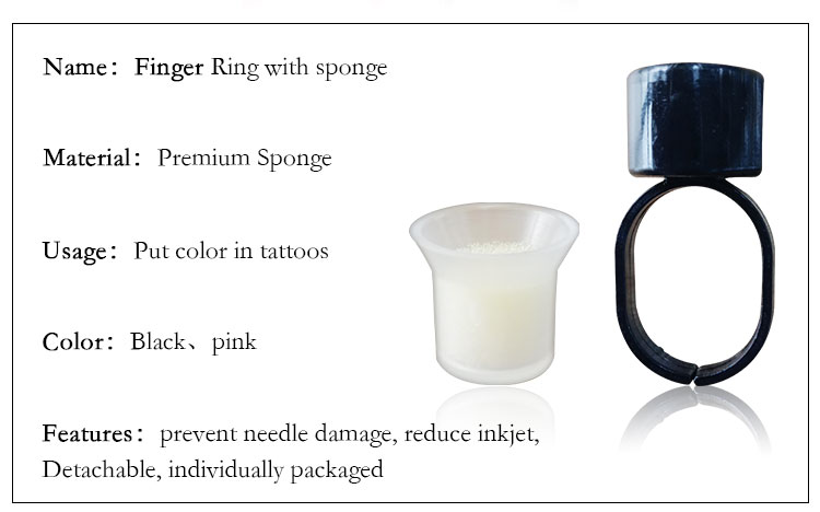 Disposable Microblading Tattoo Pigment Ring Cup With Sponge , Makeup Eyebrow Accessories