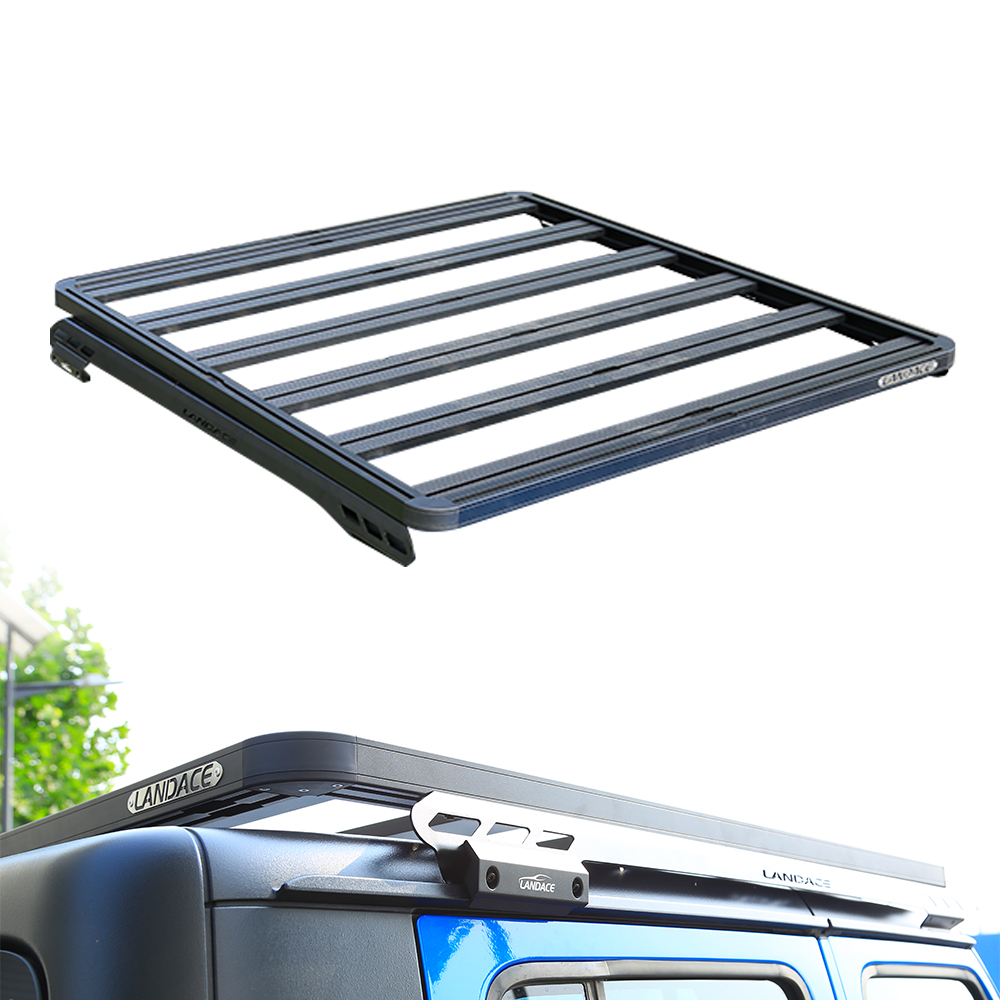 AL6063-T6 Aluminum Alloy Roof Rack for Jeep Wrangler JT Black Universal Roof Mounting