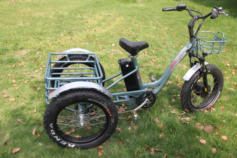 Aluminum Alloy Frame 48V 500W 3 Wheels Electric Cargo Tricycle with 24"x4.0 Fat Tires