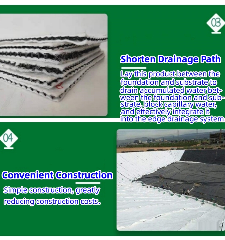 Railway Water Draining 5mm Tensile Resistant Three-dimensional Composite Drainage Network