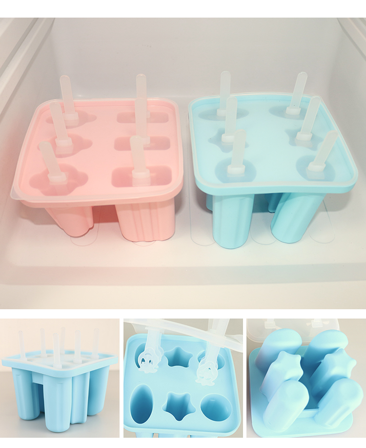 Family DIY Ice Cream Mold Tray With Food Grade Soft Silicone Material
