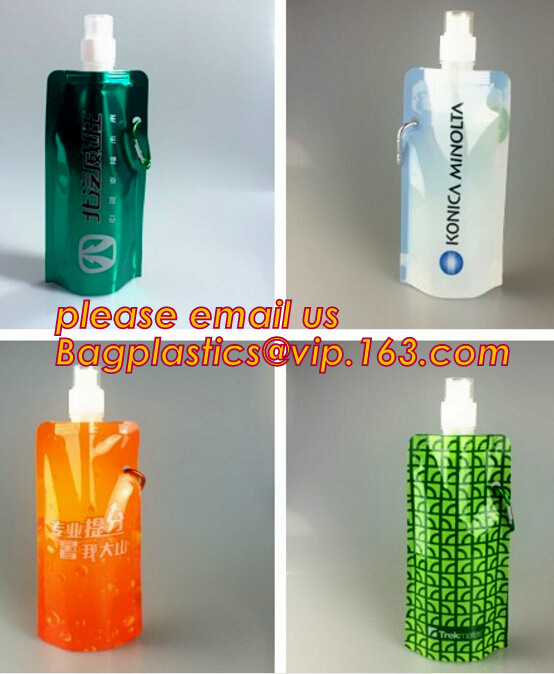 Environmental Cartoon Foldable Water Bottle Bag,BPA Free Plastic Custom Logo Printed Bottle Foldable Drinking Collapsibl
