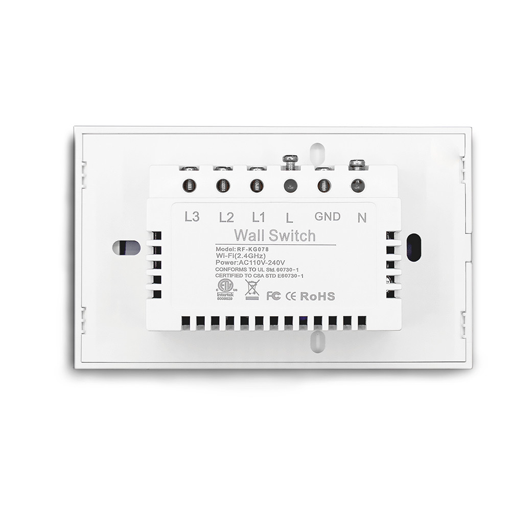 Type 120 US Standard Wifi Touch Switch 3 Gang With Timing Schedule