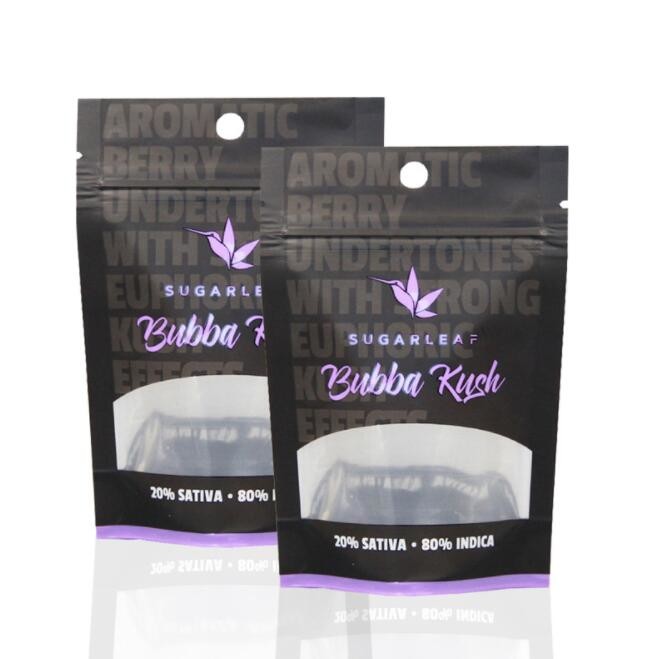 Food Mylar Stand Up Zipper Bags 100g Flat Bottom With Window FDA Certified