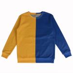 Blue Yellow Plain Crew Neck Sweatshirt