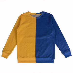 Wholesale Blue Yellow Plain Crew Neck Sweatshirt from china suppliers