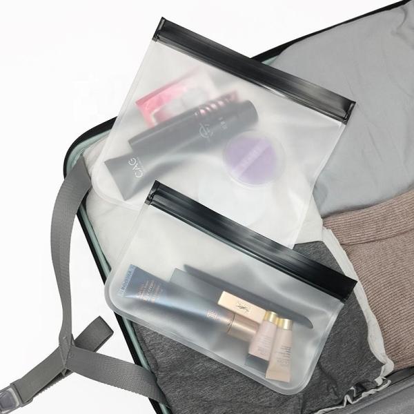 Travel Storage Bag Black Transparent Makeup Bag Zip Clear Stadium Bag Gym
