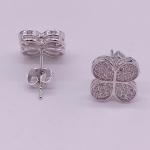 New Arrival Cute Brass Jewelry Earring Party Gift Fashion Crystal Four Leaf