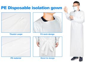 Wholesale PE Waterproof Isolation Gowns White Disposable Clothing from china suppliers