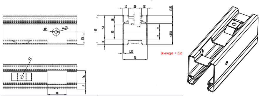 drawing profile of guardrail