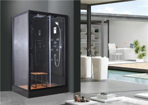 Wholesale Bathroom Shower Cabins , Quadrant Shower Units 1100 X 800 X 2250 mm BLack aluminium from china suppliers