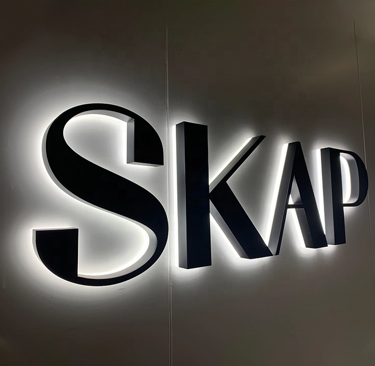 Backlit letter logo for shop company outdoor Led sign