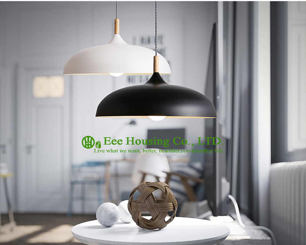 Oak Lamp Stalk Metal Lampshade Lamp Led Bulb Lighting Pendant Light