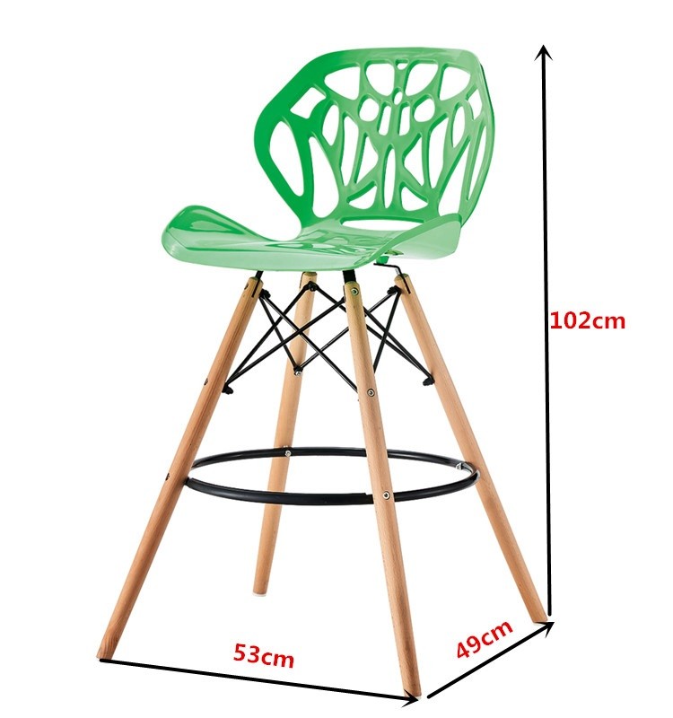 Modern leisure dessert shop dining chair business negotiation clear bar chair high stool coffee shop Nordic simple chair