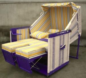 Wholesale Fir Wood And PE Rattan Roofed Beach Chair With 260g Terylele Fabric from china suppliers