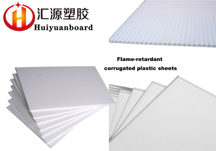 Custom Flame Retardant White Corrugated Plastic Sheets 180GSM