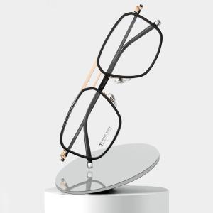 Wholesale Clear Lens Acetate Titanium Glasses , Unisex Metal Frame Glasses from china suppliers