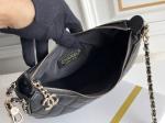 Black Chain Mini Sling Bag Branded Chanel Hobo Handbag Calfskin Leather