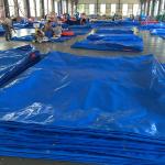 Heavy Duty Waterproof PE Laminated Tarpaulin in Blue and Orange Color