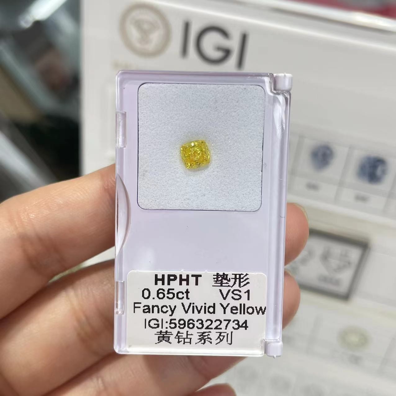 Cushion Oval Lab Created Yellow Diamonds 0.4ct 0.5ct 0.6ct-0.9ct For Earrings Stud Ring