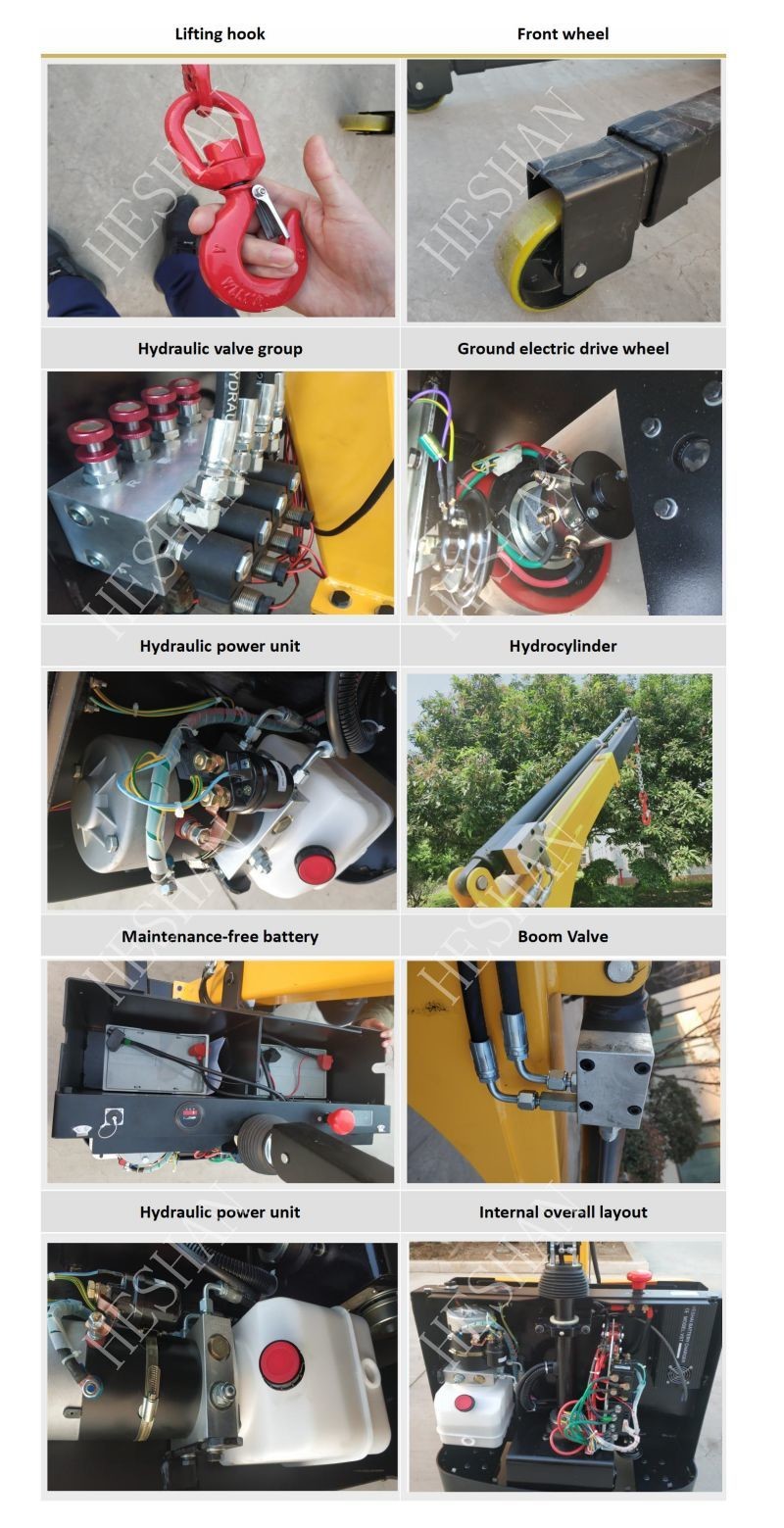 1.2 Ton Mini Electric Floor Crane Adjustable Smart Counterbalance Floor Crane