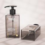 300ml Square Plastic Shampoo Bottle Pet Flat Shoulder Pump Bottle For Lotion
