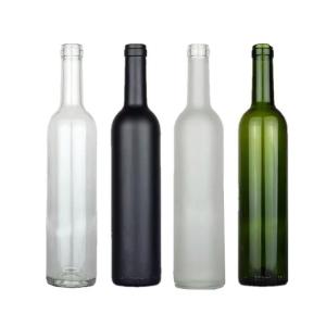 Wholesale 500ml/750ml Glass Red Wine Bottle Dark Green Grape Wine Empty Bottle With Design from china suppliers