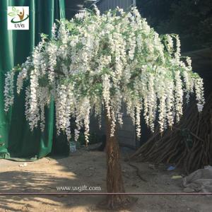 Wholesale UVG walk way decoration 10ft white wisteria blossom fake trees for wedding WIS014 from china suppliers