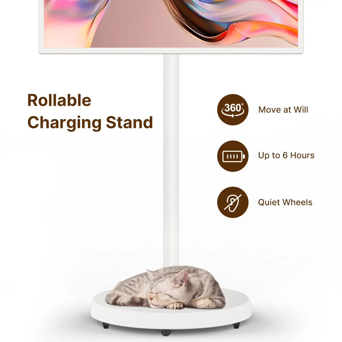 Wall Mount Smart Tv With Voice Control Adjustable Screen Standbyme Player 4GB 64GB MTK8183 CPU